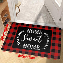Plaid Printed Kitchen Floor Mat Home Restaurant Decoration
