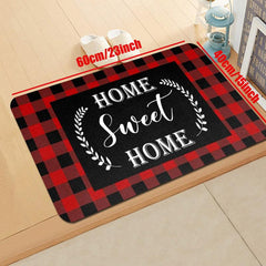Plaid Printed Kitchen Floor Mat Home Restaurant Decoration