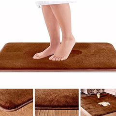 Memory Foam Bath Mat Non Slip Absorbent Soft Floor Rugs 16 X 24 Light Grey