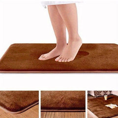 Memory Foam Bath Mat Non Slip Absorbent Soft Floor Rugs 16 X 24 Light Grey