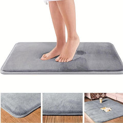 Memory Foam Bath Mat Non Slip Absorbent Soft Floor Rugs 16 X 24 Light Grey