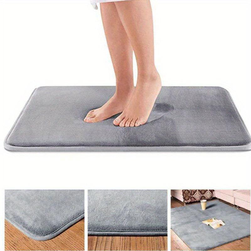 Memory Foam Bath Mat Non Slip Absorbent Soft Floor Rugs 16 X 24 Light Grey