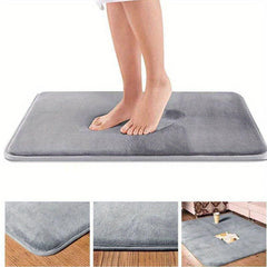 Memory Foam Bath Mat Non Slip Absorbent Soft Floor Rugs 16 X 24 Light Grey