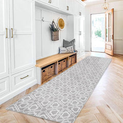 Modern Geometric 2'X10' Runner Rug Stain Resistant Soft Non Slip Kitchen Mat