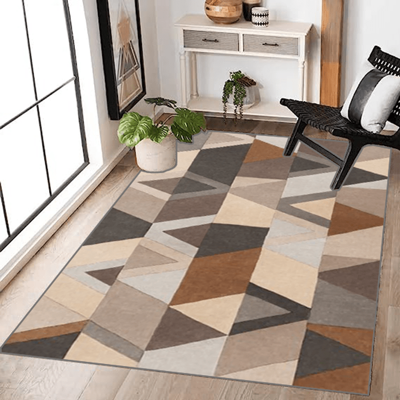 Modern Geometric Area Rug Soft Carpet Fluffy Living Room