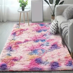 Soft Tie Dyed Plush Shaggy Area Rug Fluffy Floor Carpet