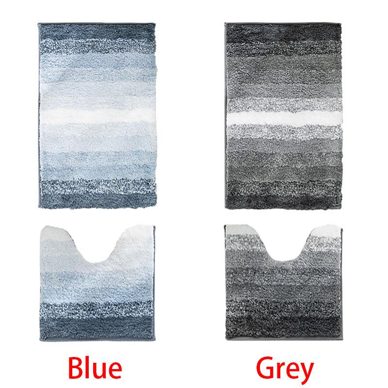 2pcs Non Slip Microfiber Bathroom Mats Set with U Shape Toilet Rug