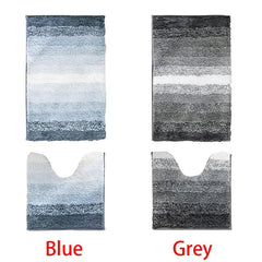 2pcs Non Slip Microfiber Bathroom Mats Set with U Shape Toilet Rug