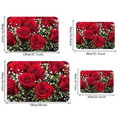Flower Print Mat Floral Carpet For Bedroom Entrance Door Mat