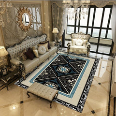 Vintage Floral Area Rug with Anti Slip TPR Backing for Living Room