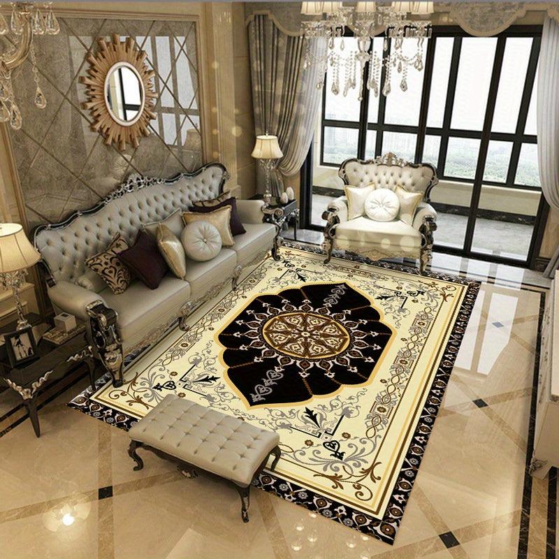Vintage Floral Area Rug with Anti Slip TPR Backing for Living Room