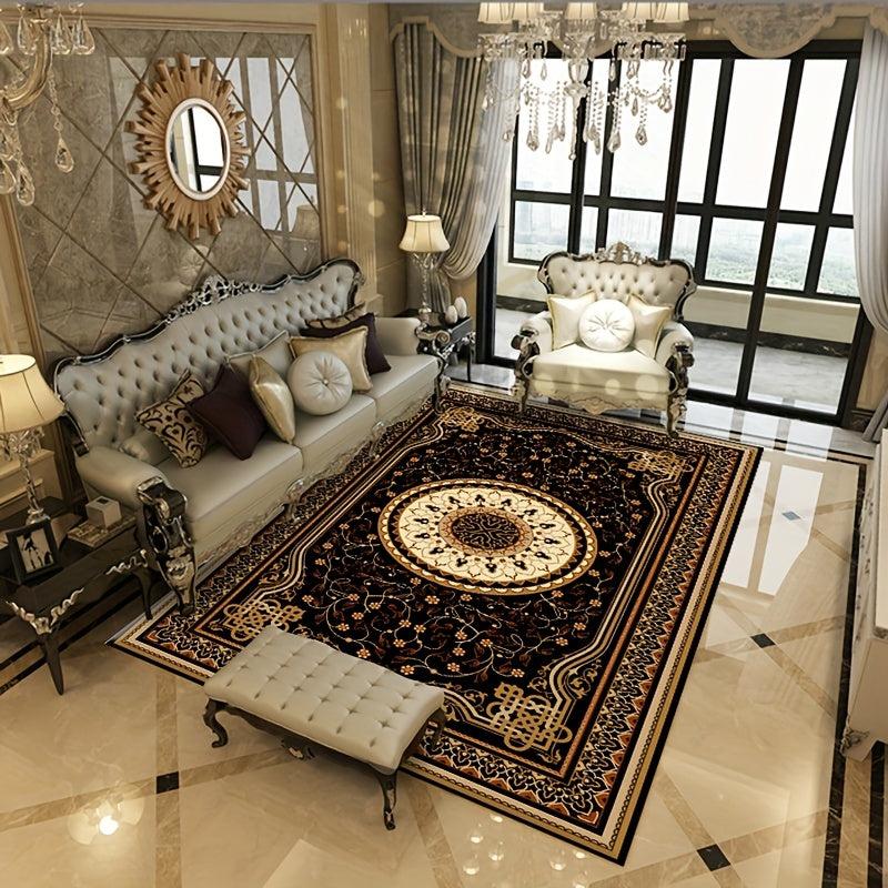 Vintage Floral Area Rug with Anti Slip TPR Backing for Living Room