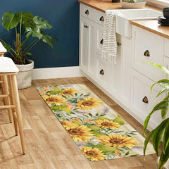 Sunflower Kitchen Floor Mat Soft Waterproof Machine Washable