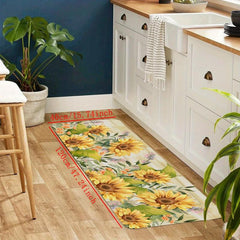 Sunflower Kitchen Floor Mat Soft Waterproof Machine Washable