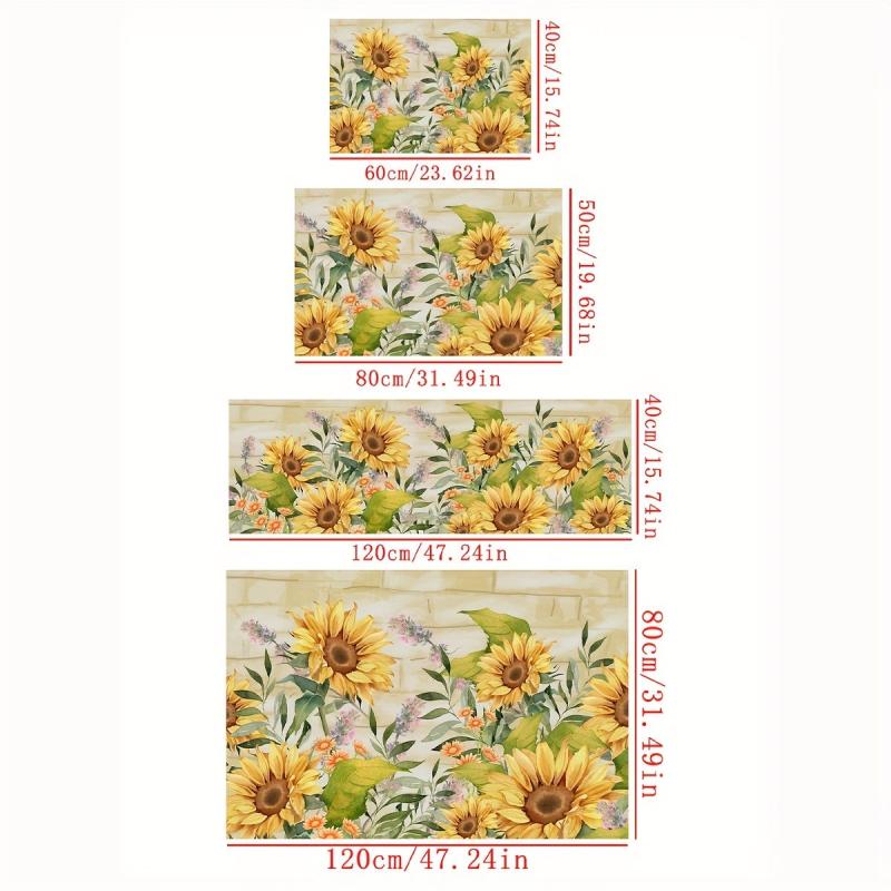 Sunflower Kitchen Floor Mat Soft Waterproof Machine Washable