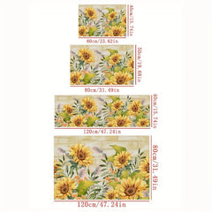 Sunflower Kitchen Floor Mat Soft Waterproof Machine Washable
