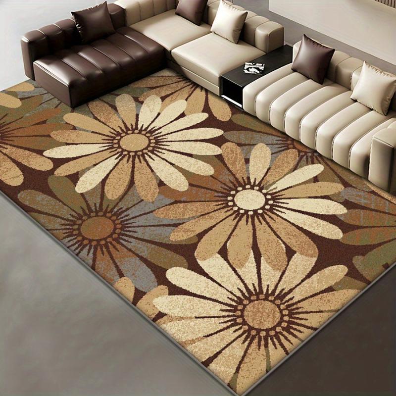 Modern Floral Area Carpet Anti-Skid Waterproof for Living Room Kitchen Bedroom