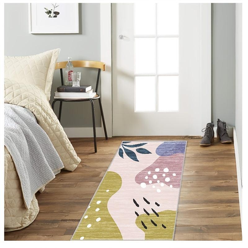 Abstract Long Carpet for Dining Living Bedrooms - Machine Washable Anti Slip
