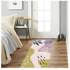 Abstract Long Carpet for Dining Living Bedrooms - Machine Washable Anti Slip