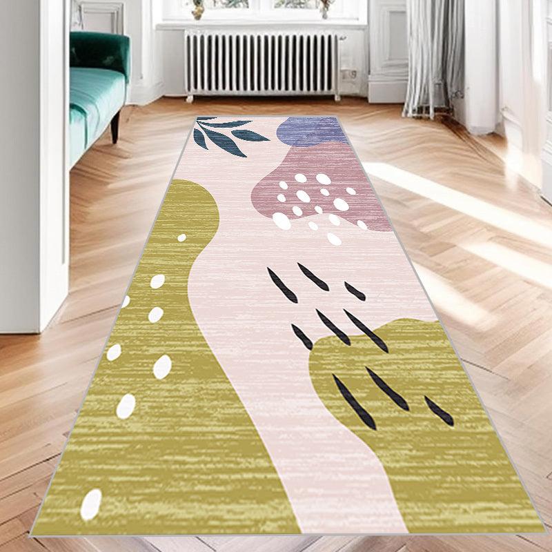 Abstract Long Carpet for Dining Living Bedrooms - Machine Washable Anti Slip