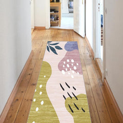 Abstract Long Carpet for Dining Living Bedrooms - Machine Washable Anti Slip
