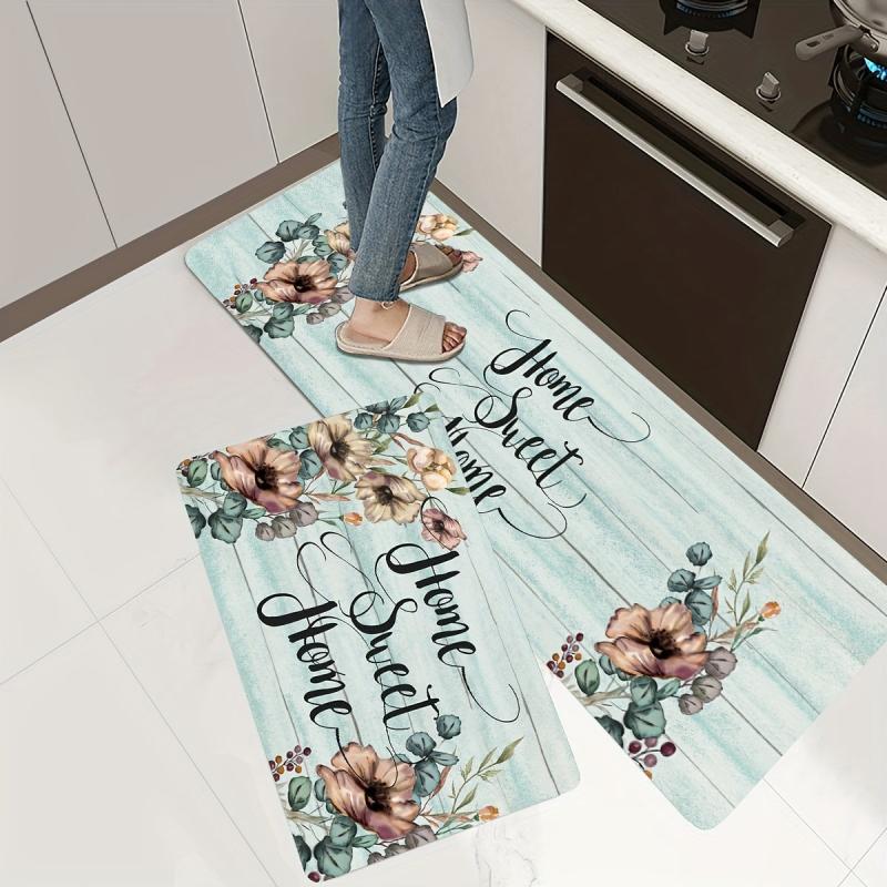 Anti Fatigue Kitchen Mat Slip Resistant Polyester Carpet Absorbent Bath Foam Mat