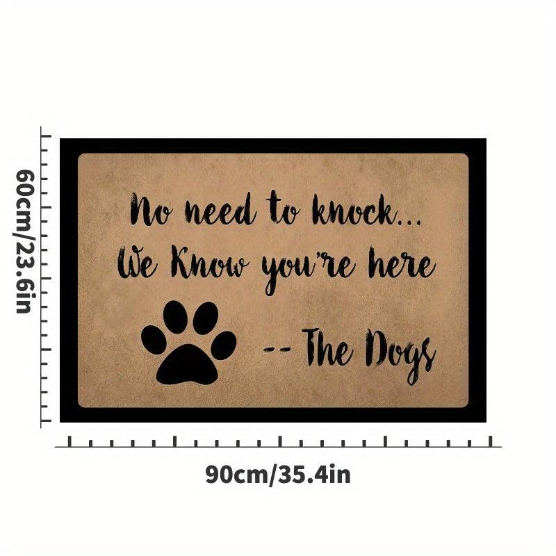 No Need To Knock Welcome Mat - Non Slip & Machine Washable
