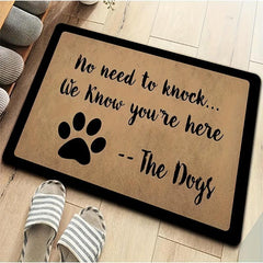 No Need To Knock Welcome Mat - Non Slip & Machine Washable
