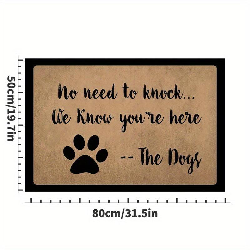 No Need To Knock Welcome Mat - Non Slip & Machine Washable
