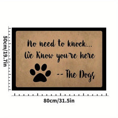 No Need To Knock Welcome Mat - Non Slip & Machine Washable