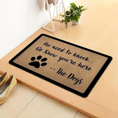 No Need To Knock Welcome Mat - Non Slip & Machine Washable