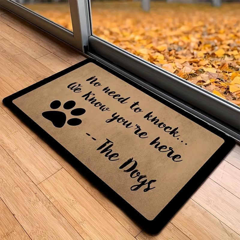 No Need To Knock Welcome Mat - Non Slip & Machine Washable