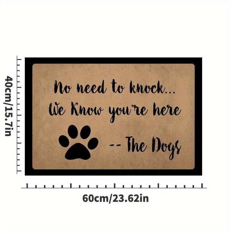 No Need To Knock Welcome Mat - Non Slip & Machine Washable