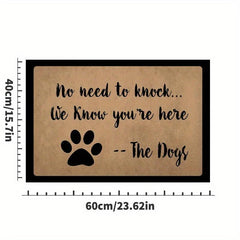 No Need To Knock Welcome Mat - Non Slip & Machine Washable
