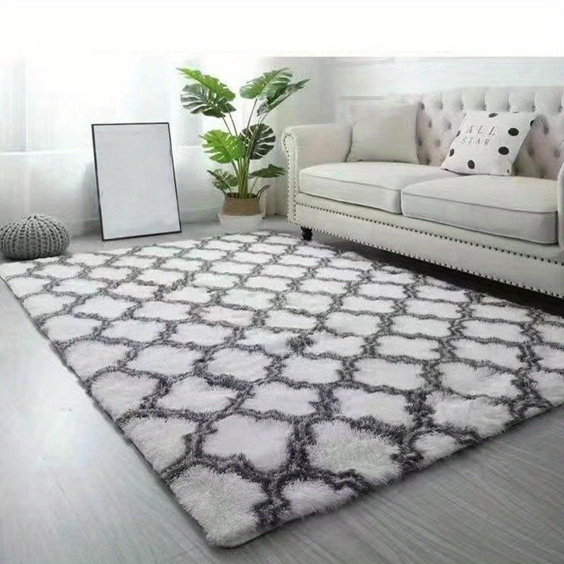 Plush Shag Area Rug Tie Dyed Fluffy Shaggy Floor Carpet