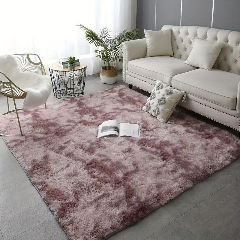 Plush Shag Area Rug Tie Dyed Fluffy Shaggy Floor Carpet