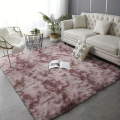 Plush Shag Area Rug Tie Dyed Fluffy Shaggy Floor Carpet