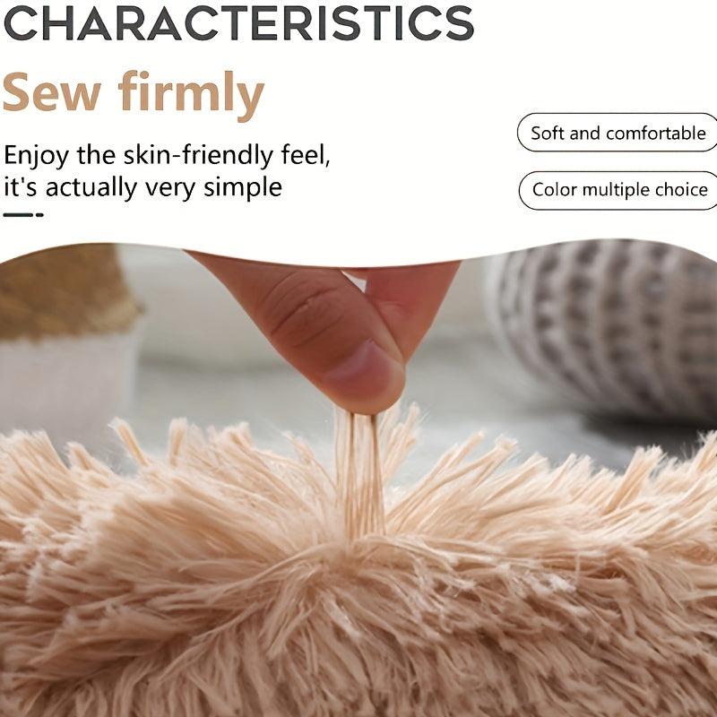 3pcs Pink Fluffy Bath Rug Set Anti-slip Absorbent Floor Mat
