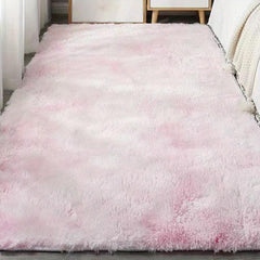 Ultra Soft Plush Area Rug 2.6X5.25ft Tie Dyed Shaggy Fluffy Carpet