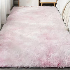 Ultra Soft Plush Area Rug 2.6X5.25ft Tie Dyed Shaggy Fluffy Carpet