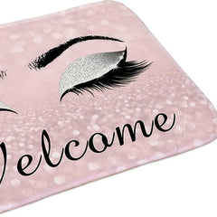 Eyelash Print Floor Mat Modern Bedroom Rug Non Slip Dust Resistent Indoor Carpet