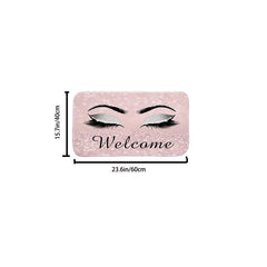 Eyelash Print Floor Mat Modern Bedroom Rug Non Slip Dust Resistent Indoor Carpet