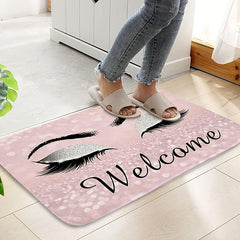 Eyelash Print Floor Mat Modern Bedroom Rug Non Slip Dust Resistent Indoor Carpet
