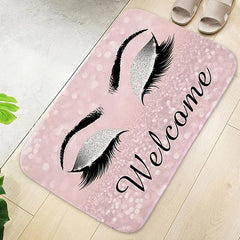 Eyelash Print Floor Mat Modern Bedroom Rug Non Slip Dust Resistent Indoor Carpet