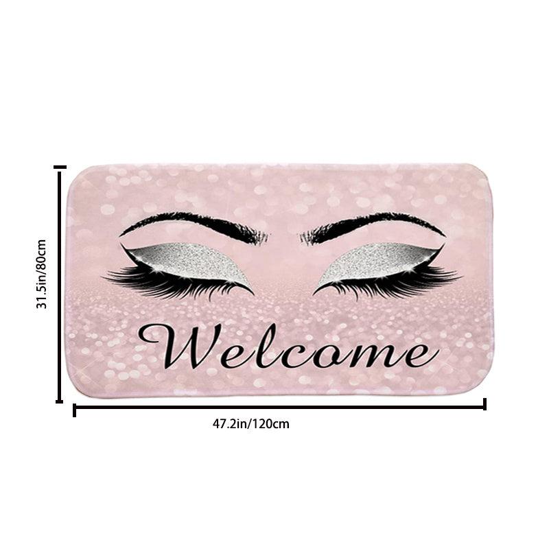 Eyelash Print Floor Mat Modern Bedroom Rug Non Slip Dust Resistent Indoor Carpet