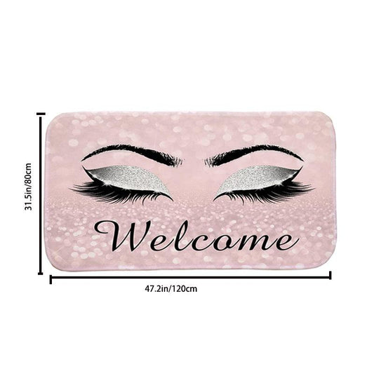 Eyelash Print Floor Mat Modern Bedroom Rug Non Slip Dust Resistent Indoor Carpet