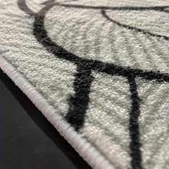 Modern Non Slip Floor Mat Soft Leaf Pattern Absorbent Polyester Carpet