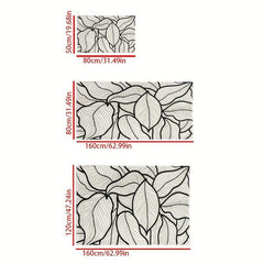 Modern Non Slip Floor Mat Soft Leaf Pattern Absorbent Polyester Carpet