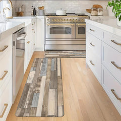 Wooden Pattern Kitchen Rug Polyester Anti slip Mat Farmhouse Home Decor