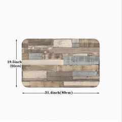 Wooden Pattern Kitchen Rug Polyester Anti slip Mat Farmhouse Home Decor